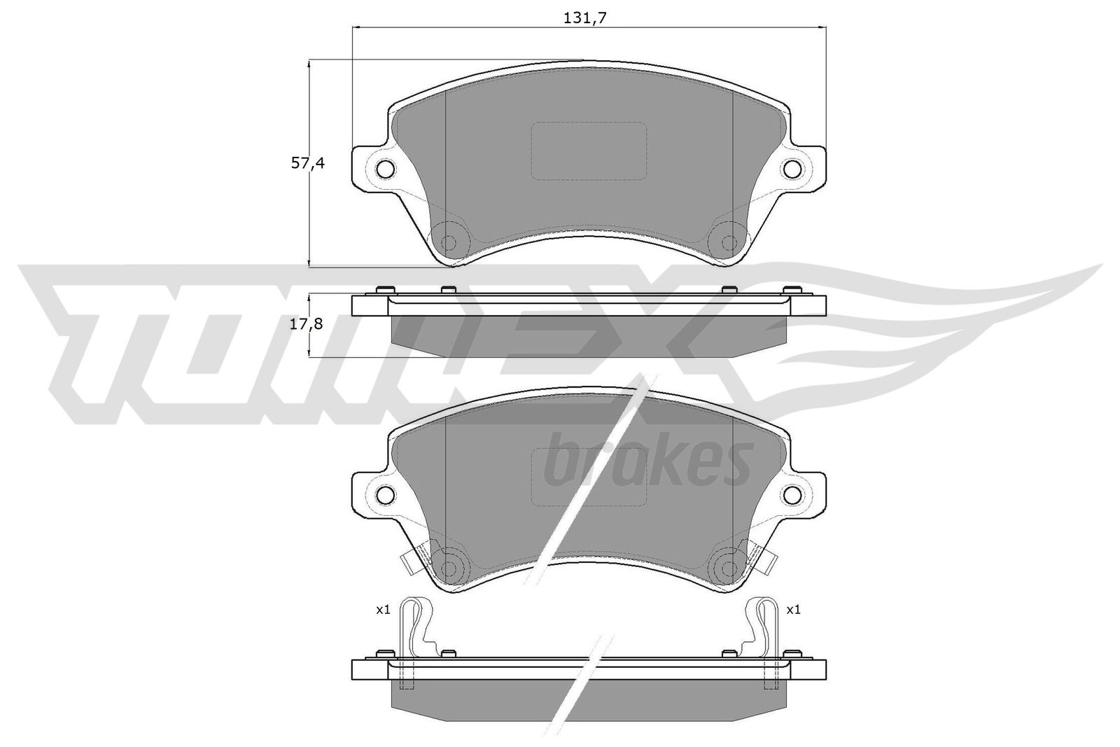 Sada brzdových platničiek kotúčovej brzdy TOMEX Brakes